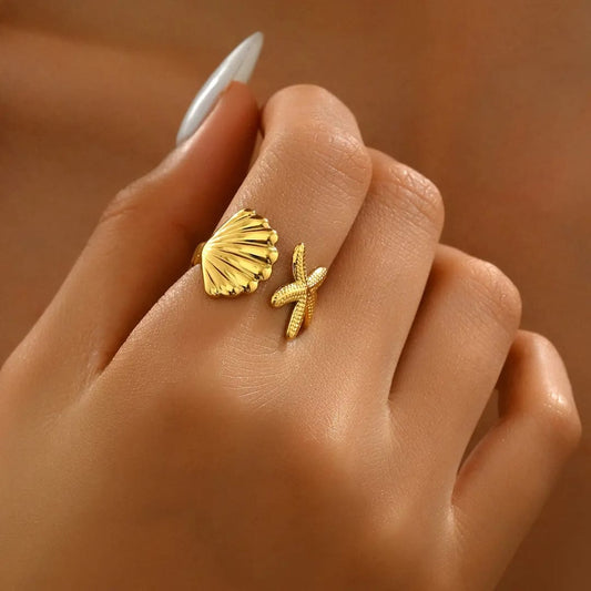Ocean Inspired Gold Ring