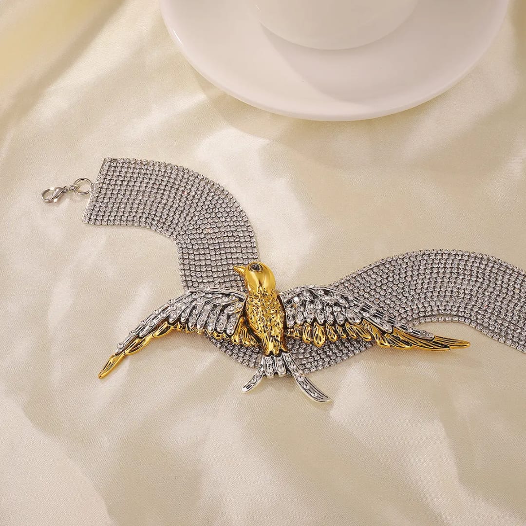 Dual Tone Flying Bird Necklace