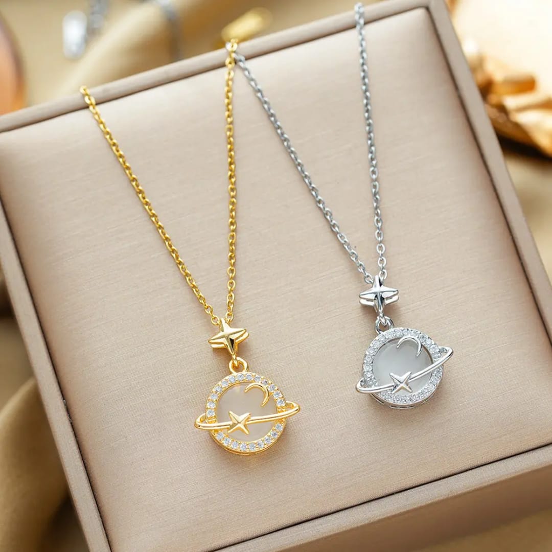 Moon Star Circle Necklace