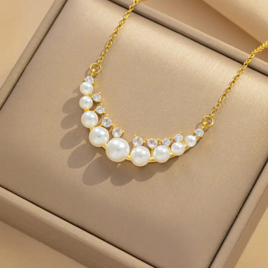 Pearl Curve Statement Necklace