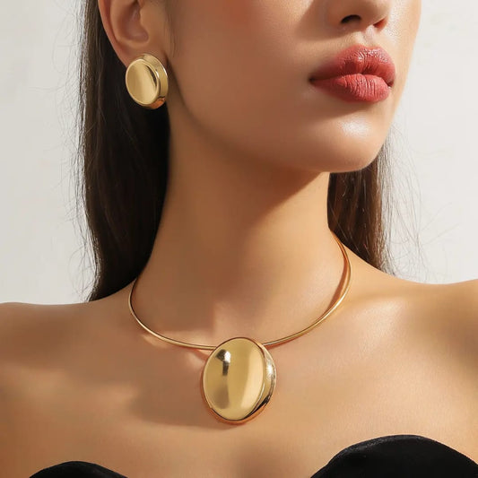 Luxe Gold Necklace & Earring Set