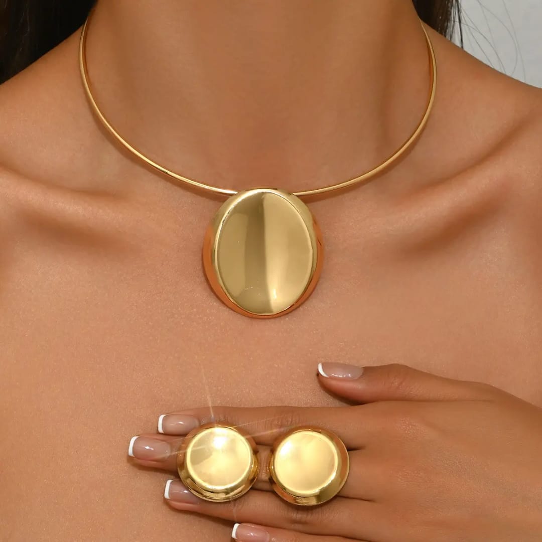 Luxe Gold Necklace & Earring Set