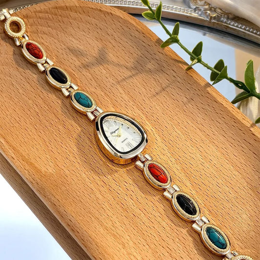 Oval Stone Designer Watch