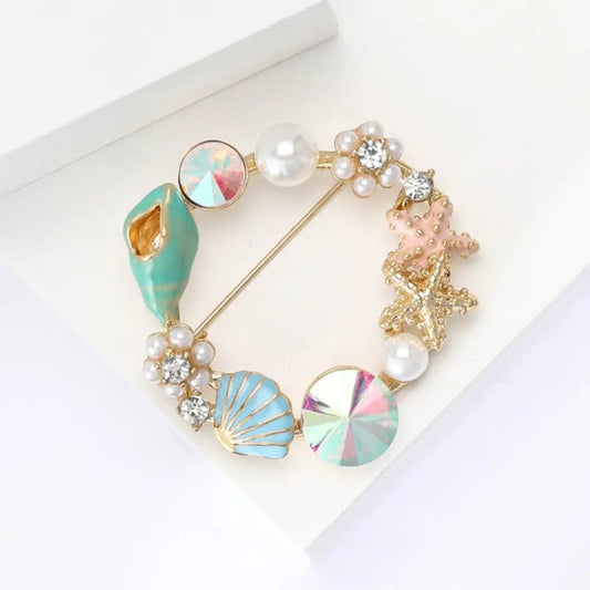 Pearl Shell Fashion Brooch
