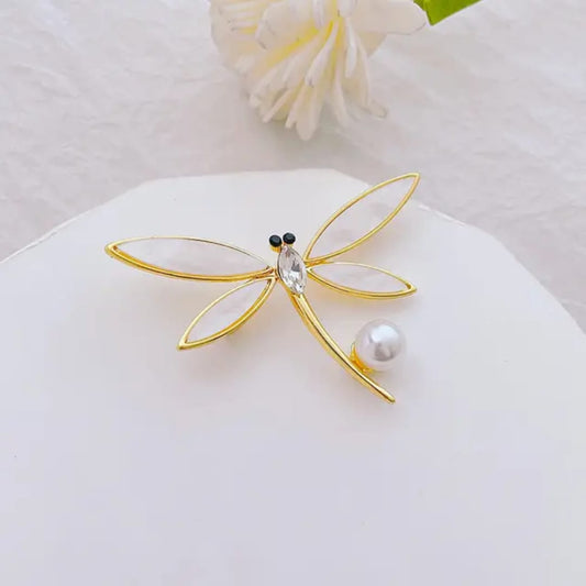 Dragonfly Pearl Brooch