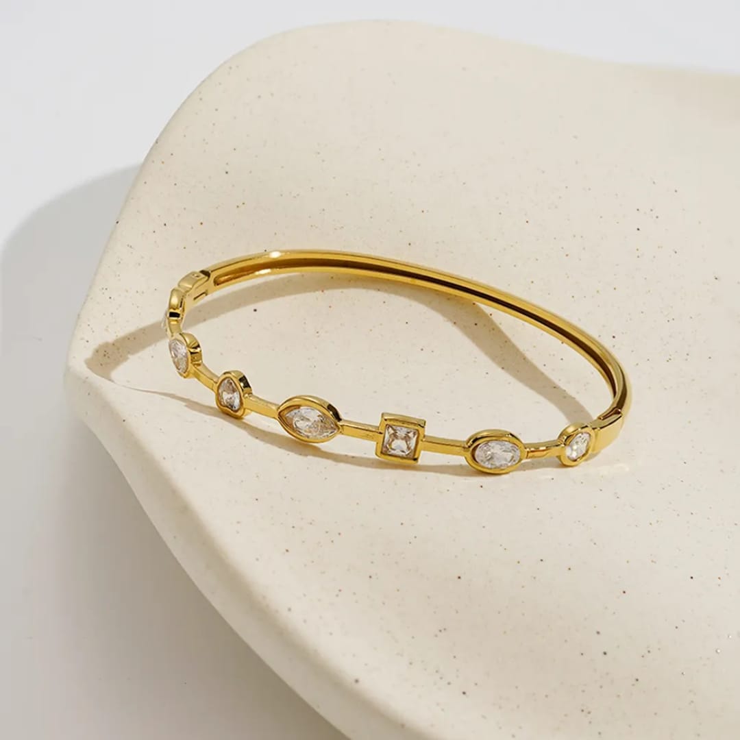 Mixed-Cut Link Kada Bracelet