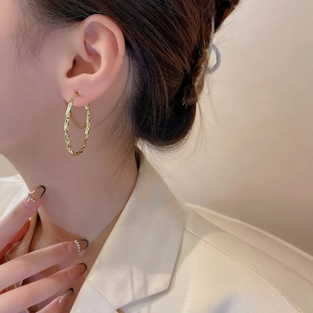 Textured Gold Hoops