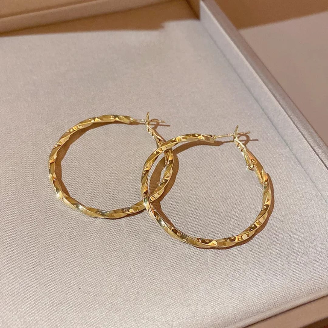 Textured Gold Hoops