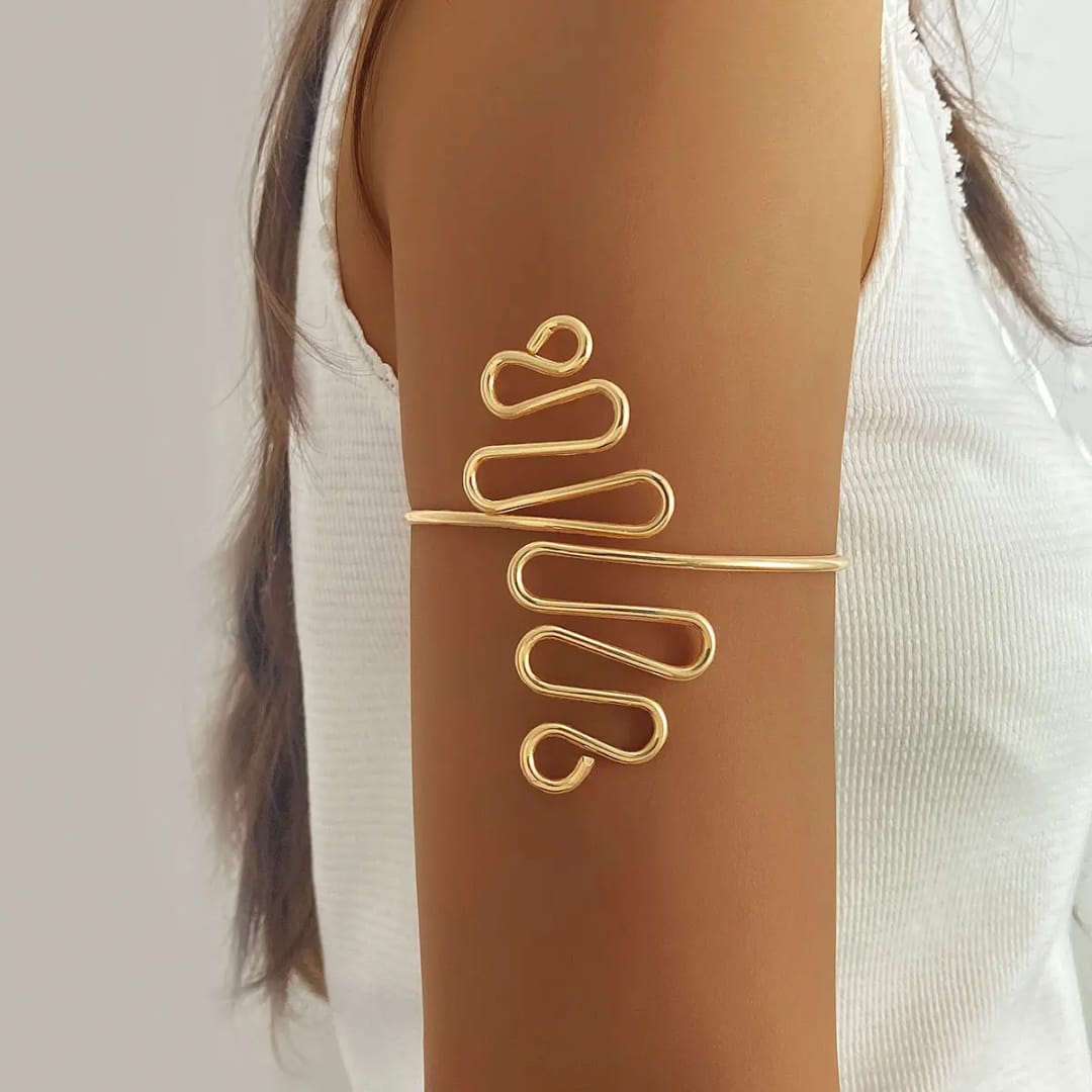 Golden Wave Arm Cuff