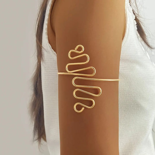 Golden Wave Arm Cuff