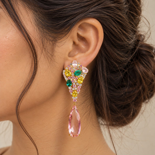 Gemstone Teardrop Earrings