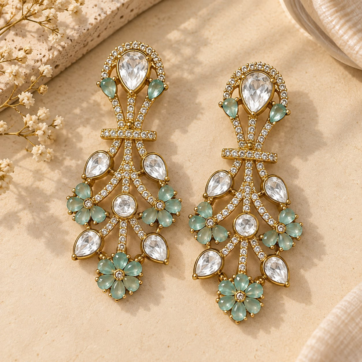 Floral Motif Kundan Necklace