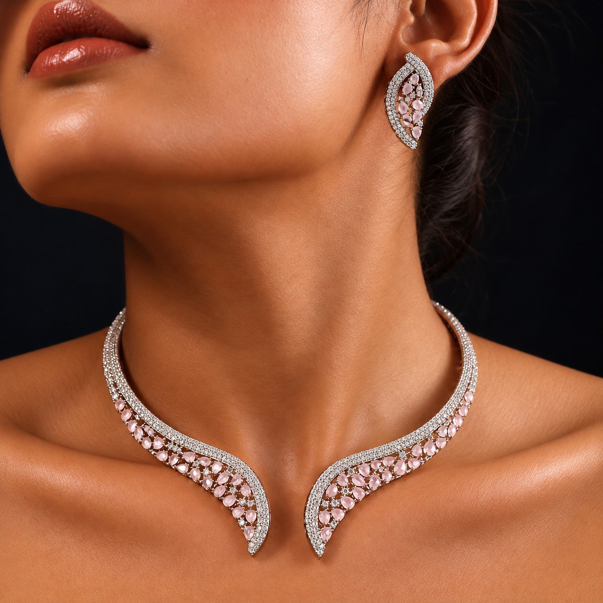 Crystal Leaf Hasli Set