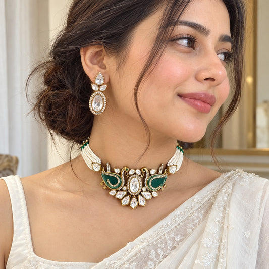 Swan Kundan Choker Necklace