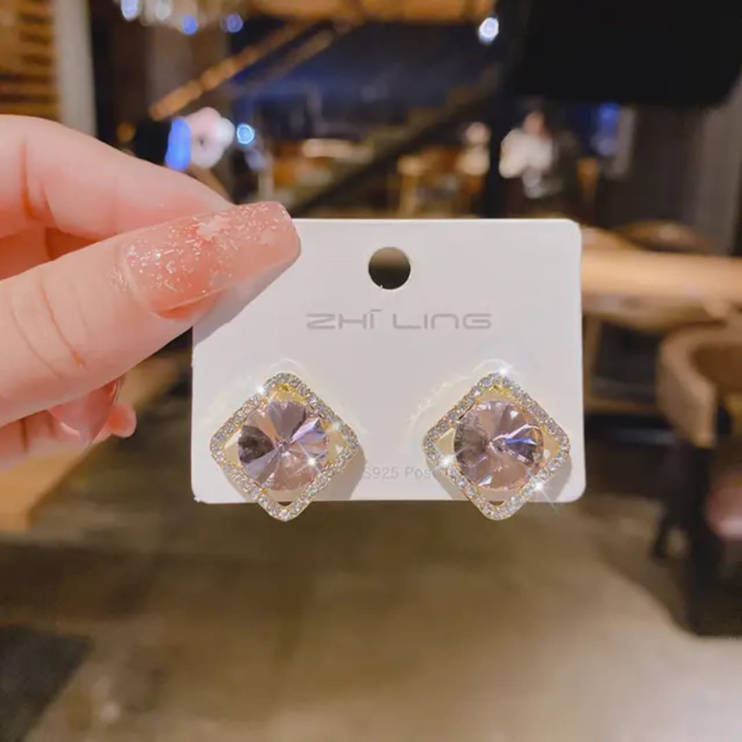 Square Crystal Studs