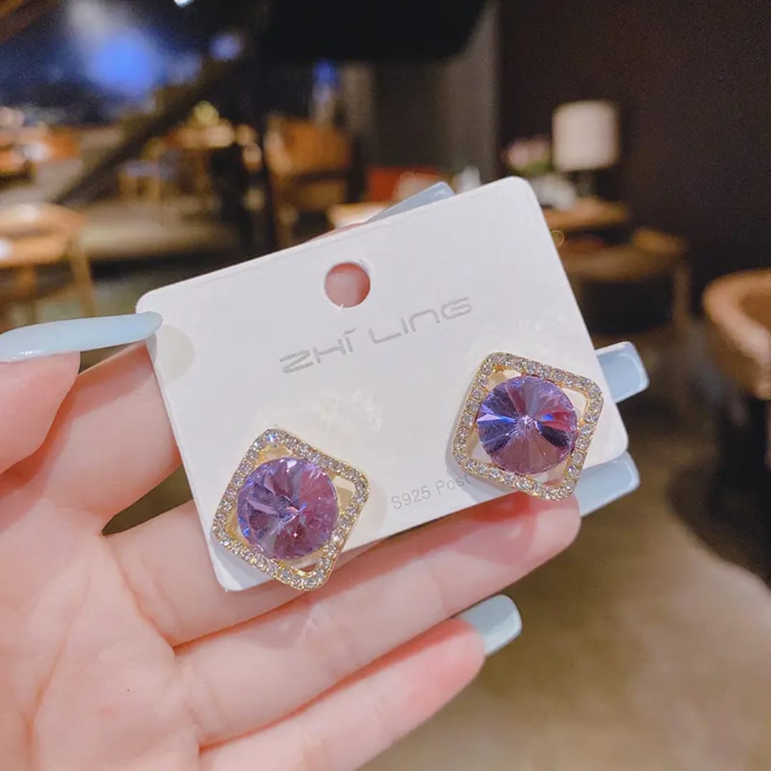 Square Crystal Studs
