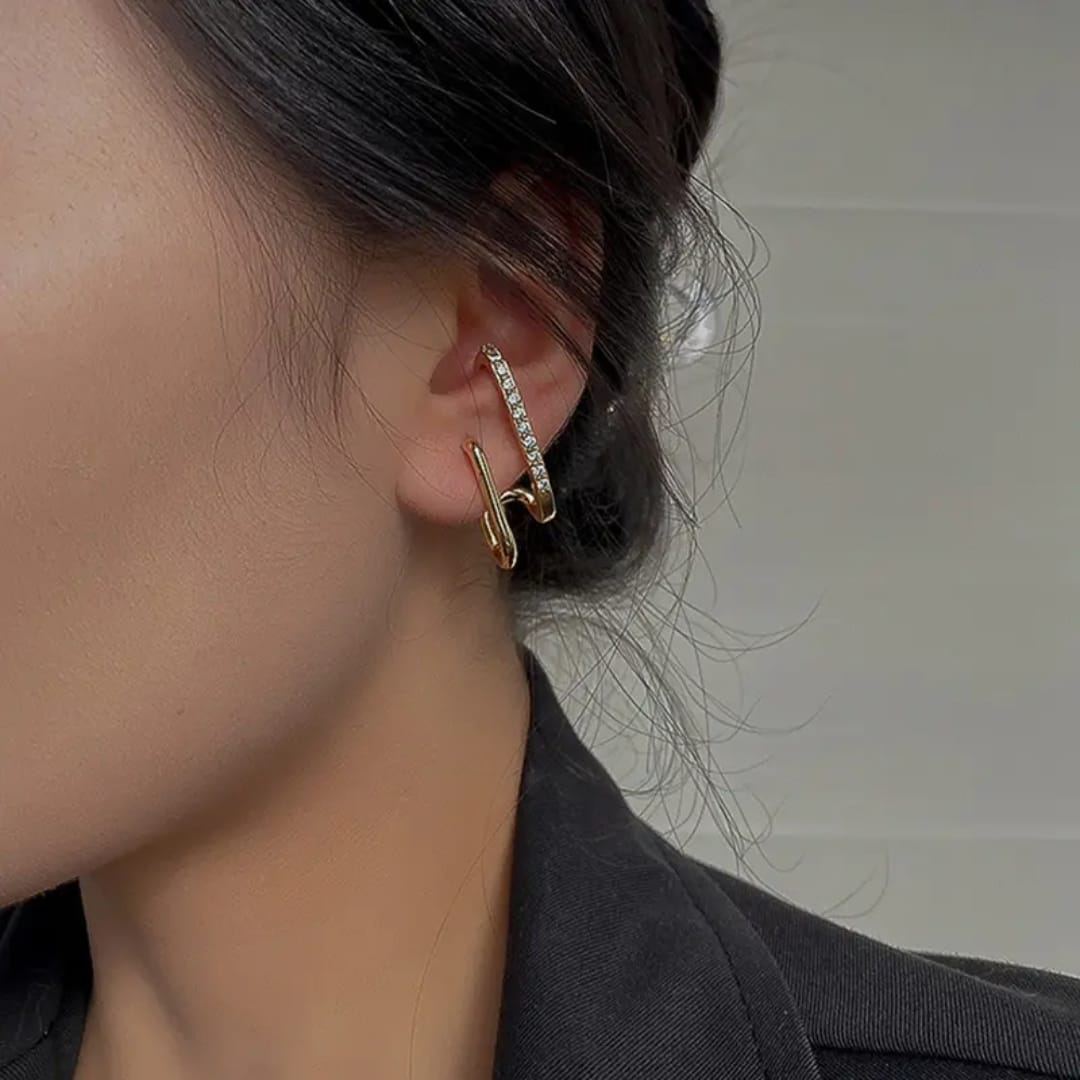 Crystal Bar Hoop Earrings