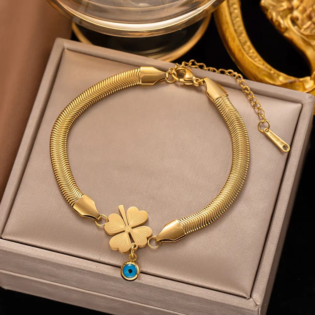 Evil Eye Clover Bracelet