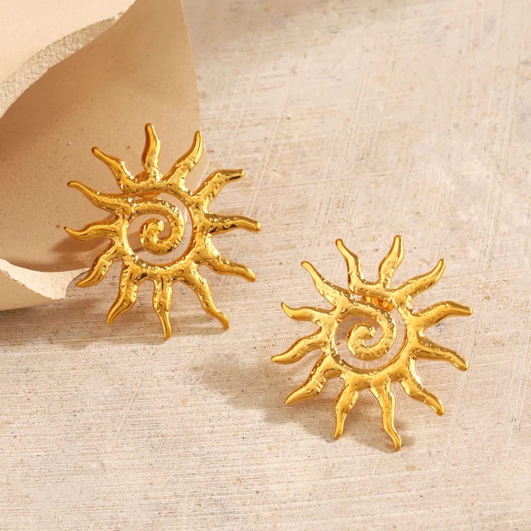 Vintage Sun Spiral Earrings