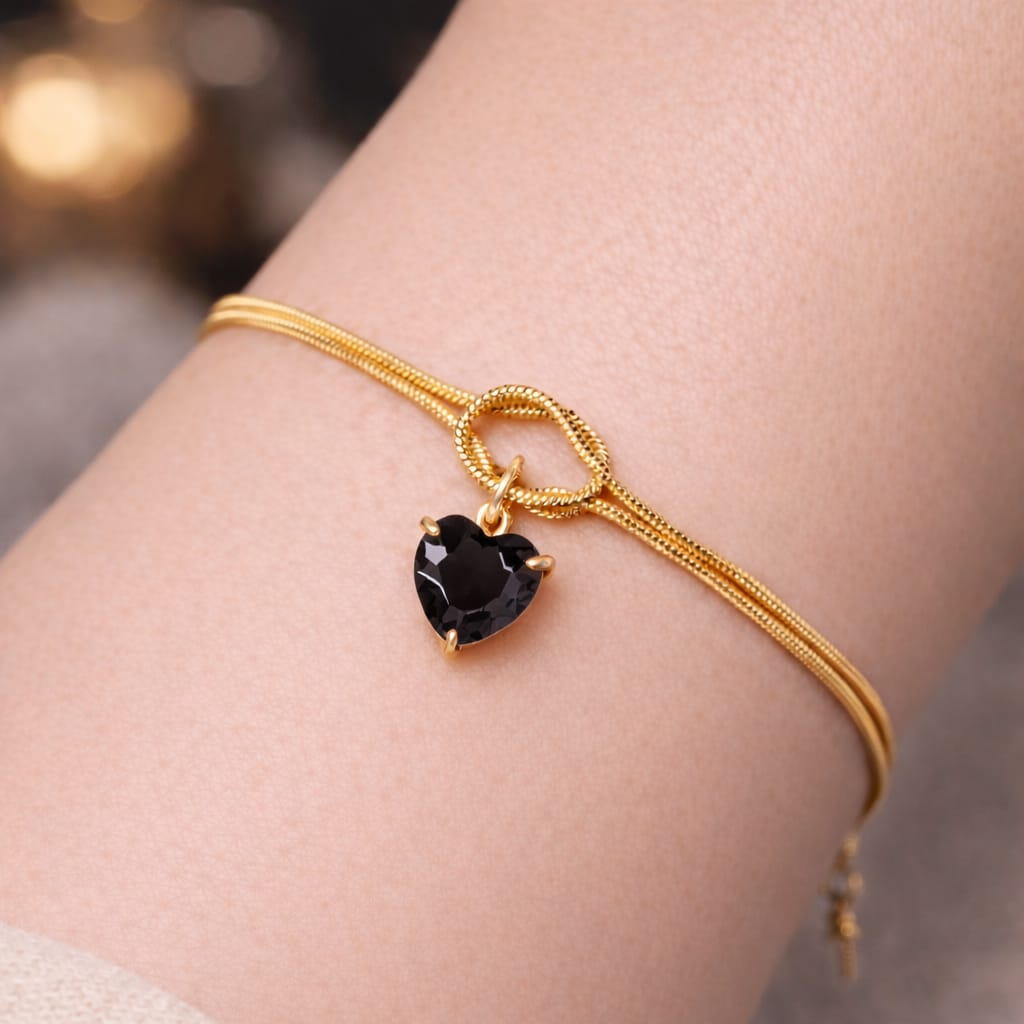 Crystal Heart Knot Bracelet