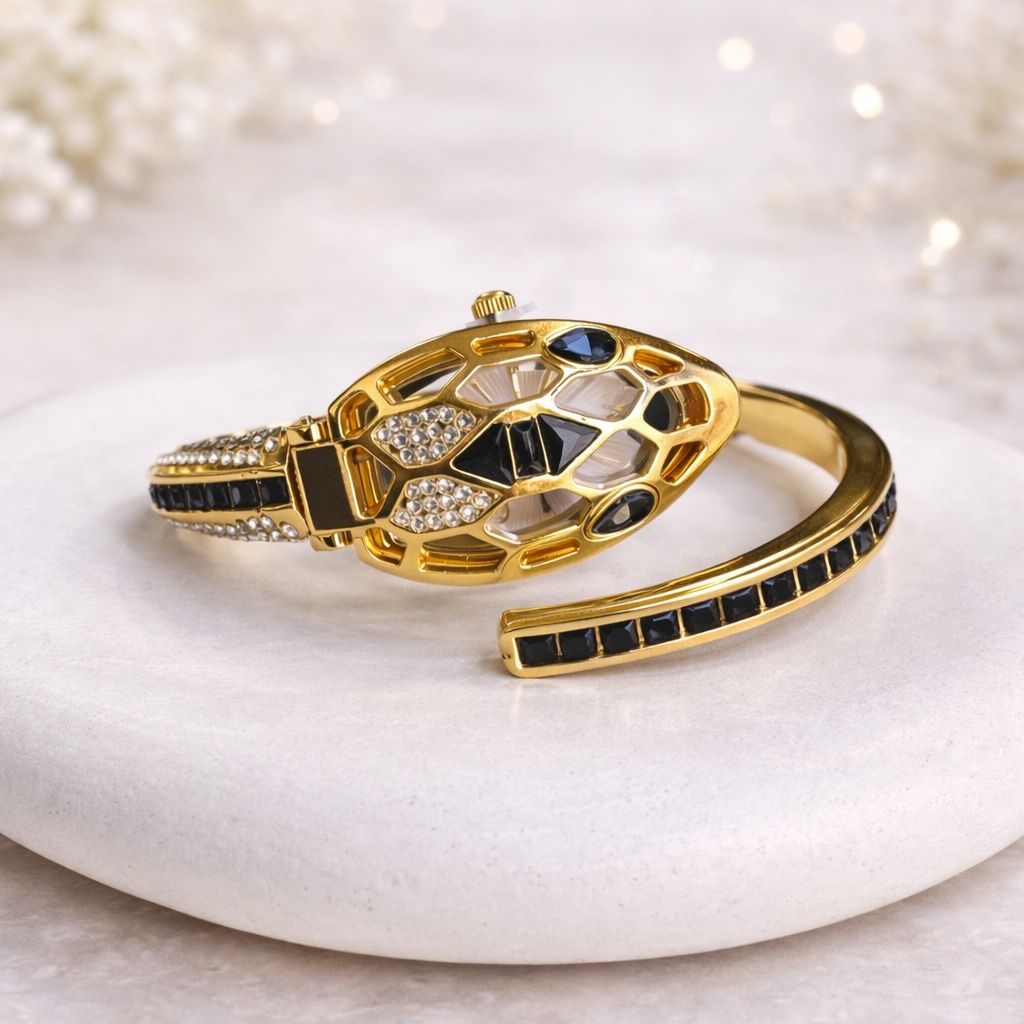 Serpent Style Gold Watch