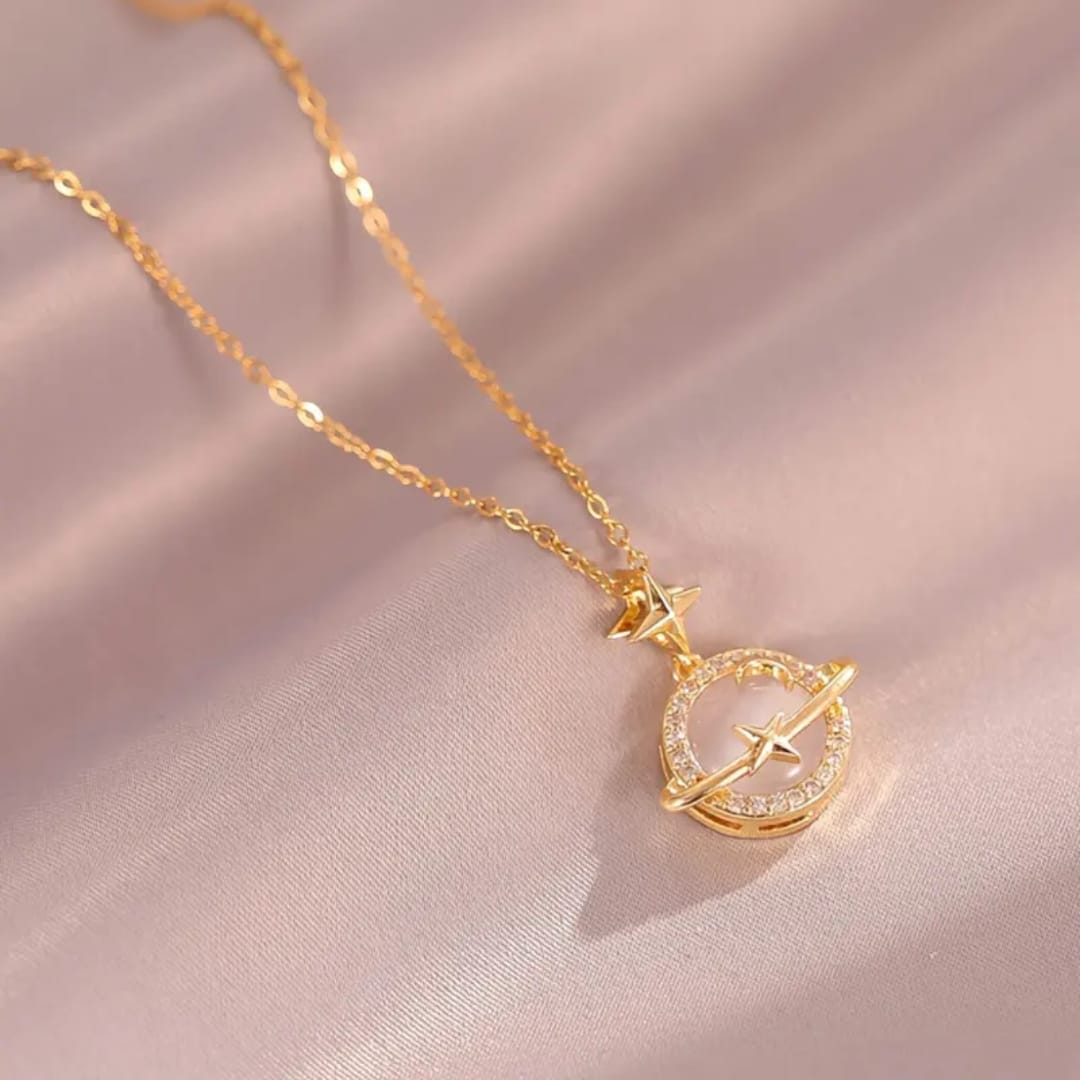 Moon Star Circle Necklace