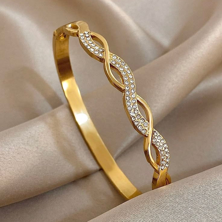 Crystal Weave Kada Bracelet