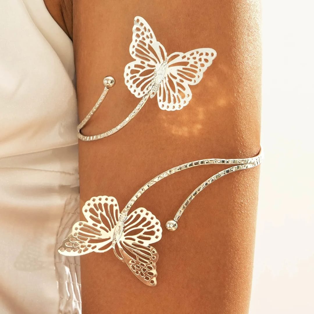 Silver Filigree Butterfly Cuff