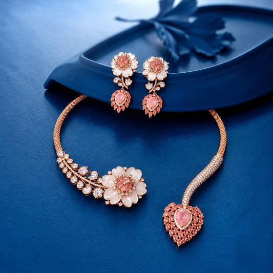 Kundan Floral Drop Necklace