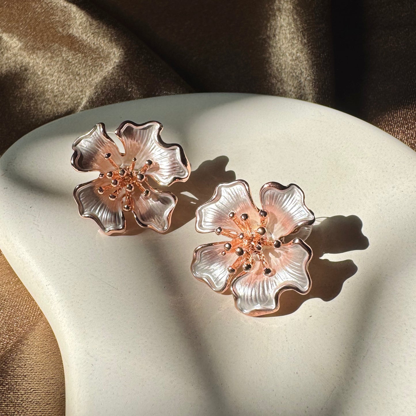 Black & White Bloom Studs